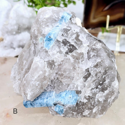 Aquamarine - High Quality Beryl Crystal in Rough Smokey Quartz Matrix - You Choose variant B labeled