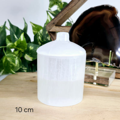 Selenite Crystal Jar with Lid - By Size 10 cm variant labeled