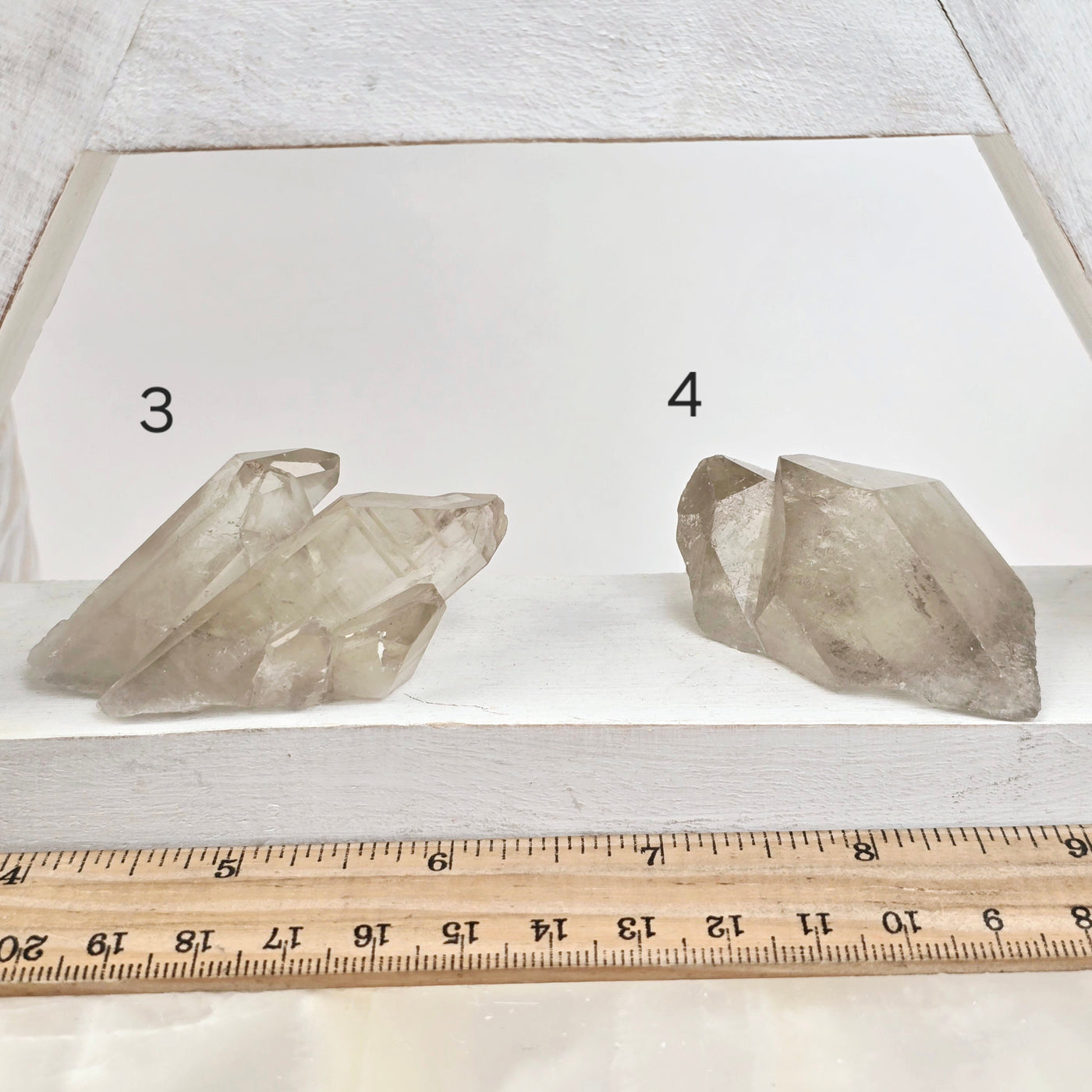 Smokey Citrine Small Natural Crystal Cluster - You Choose variants 3 and 4 labeled with ruler for size reference