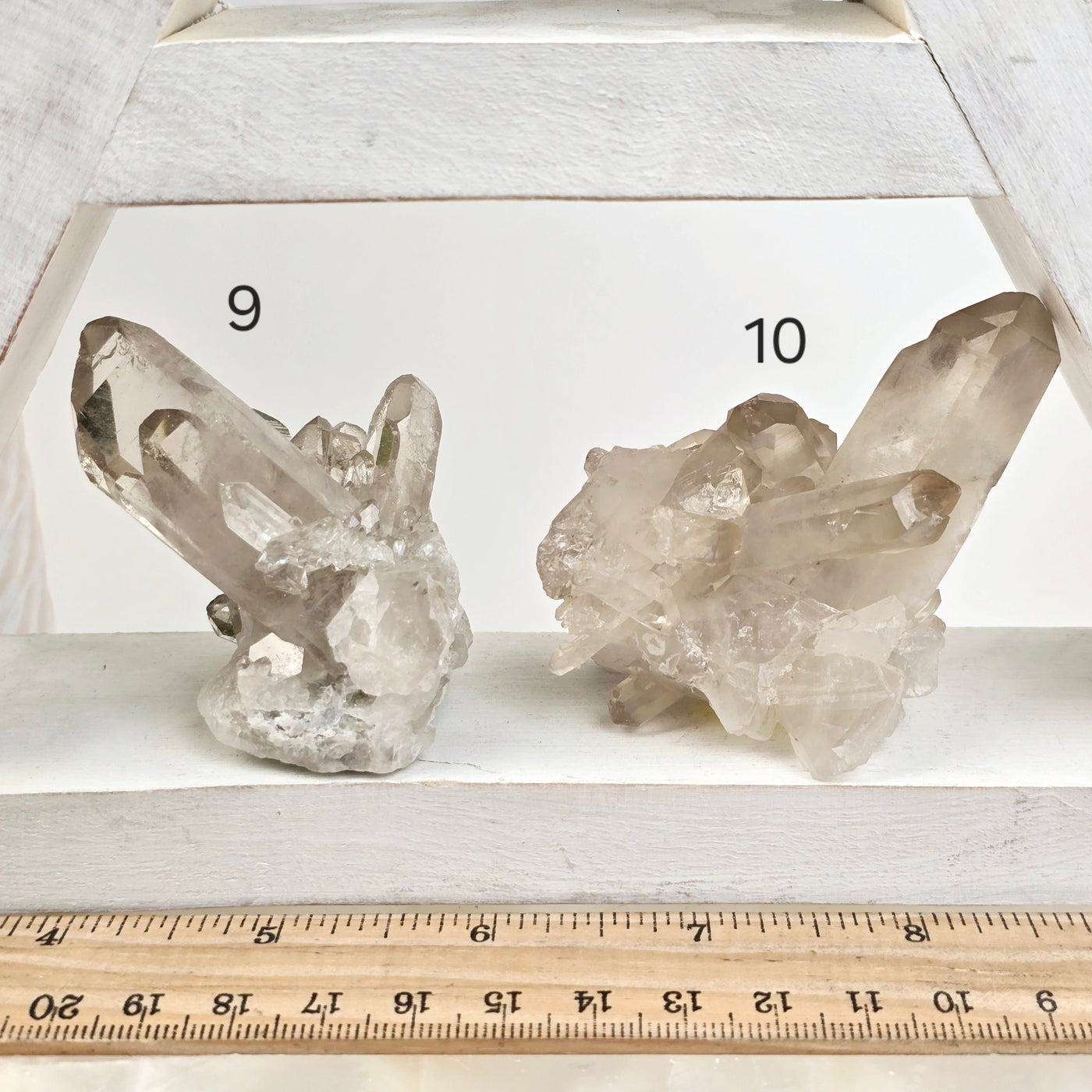 Smokey Citrine Small Natural Crystal Cluster - You Choose variants 9 and 10 labeled with ruler for size reference