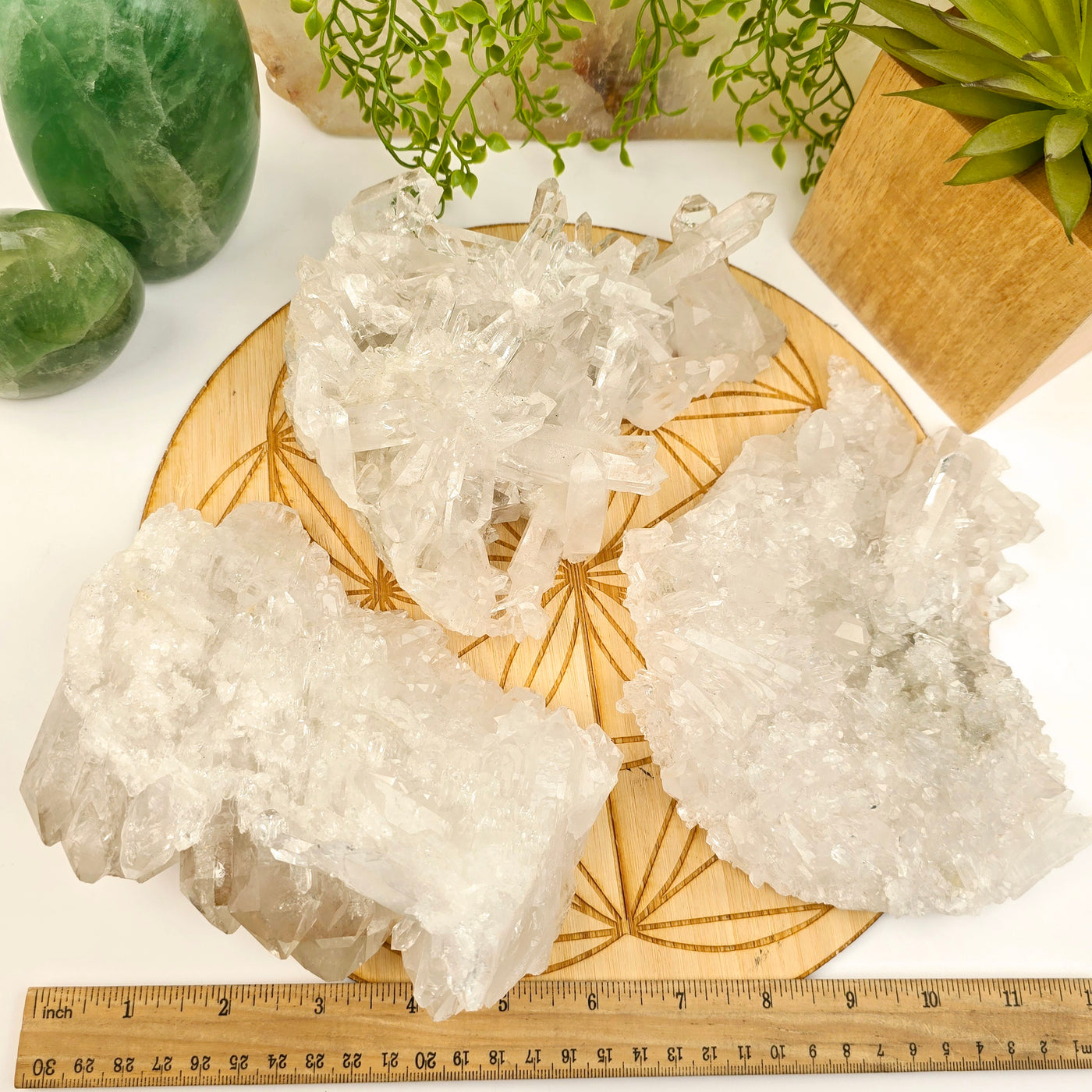 Crystal Quartz - Large AA Grade Cluster - You Choose all variants with ruler for size reference