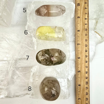 Garden Quartz Small Lodalite Polished Crystal YOU CHOOSE variants 5, 6, 7, and 8 labeled with ruler for size reference