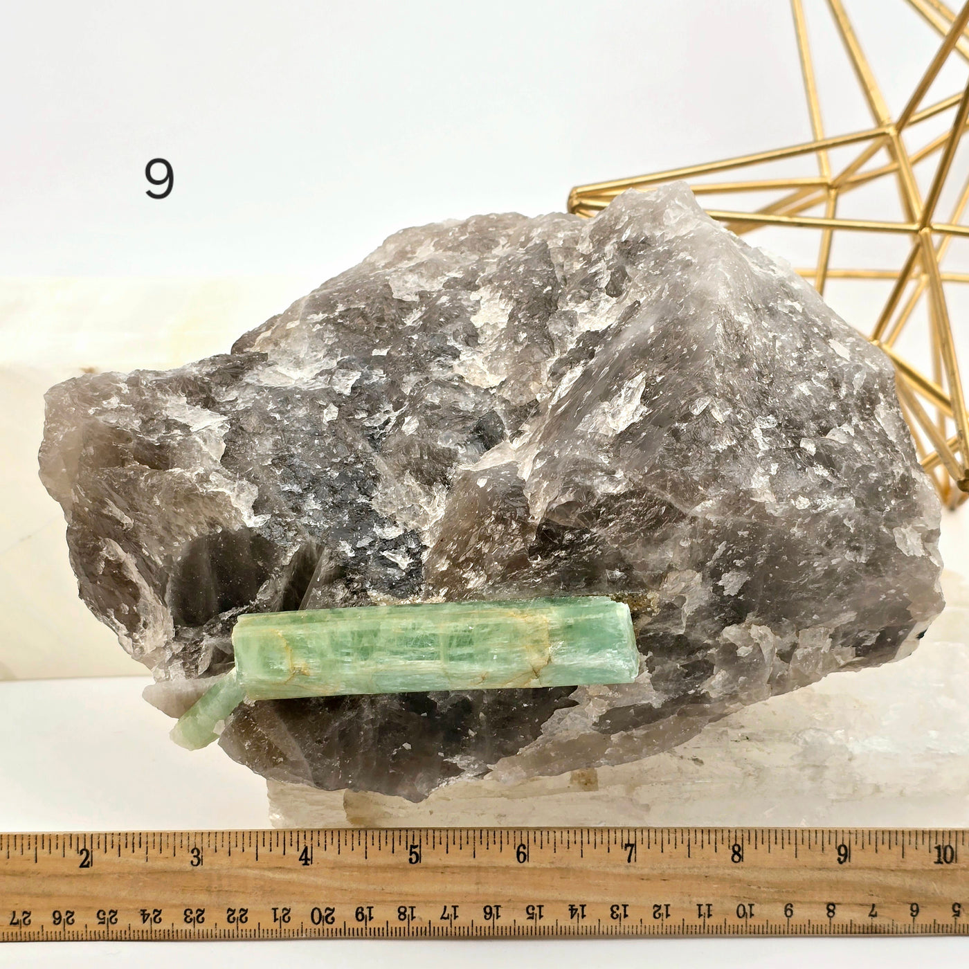 Aquamarine - High Quality Rough Crystals in Matrix - You Choose variant 9 labeled with ruler for size reference