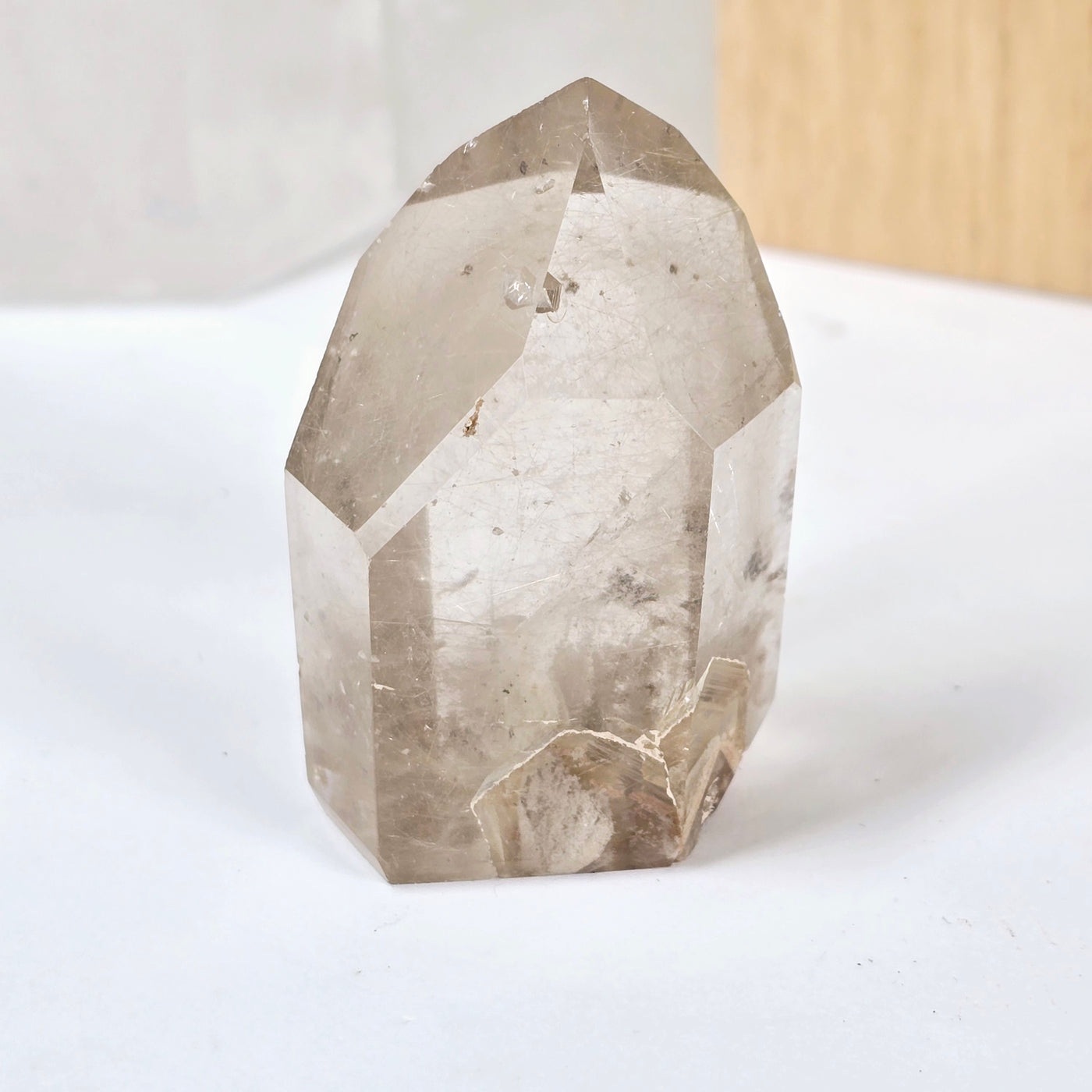 Rutilated Quartz Crystal Point with Phantoms - One-of-a-Kind side view