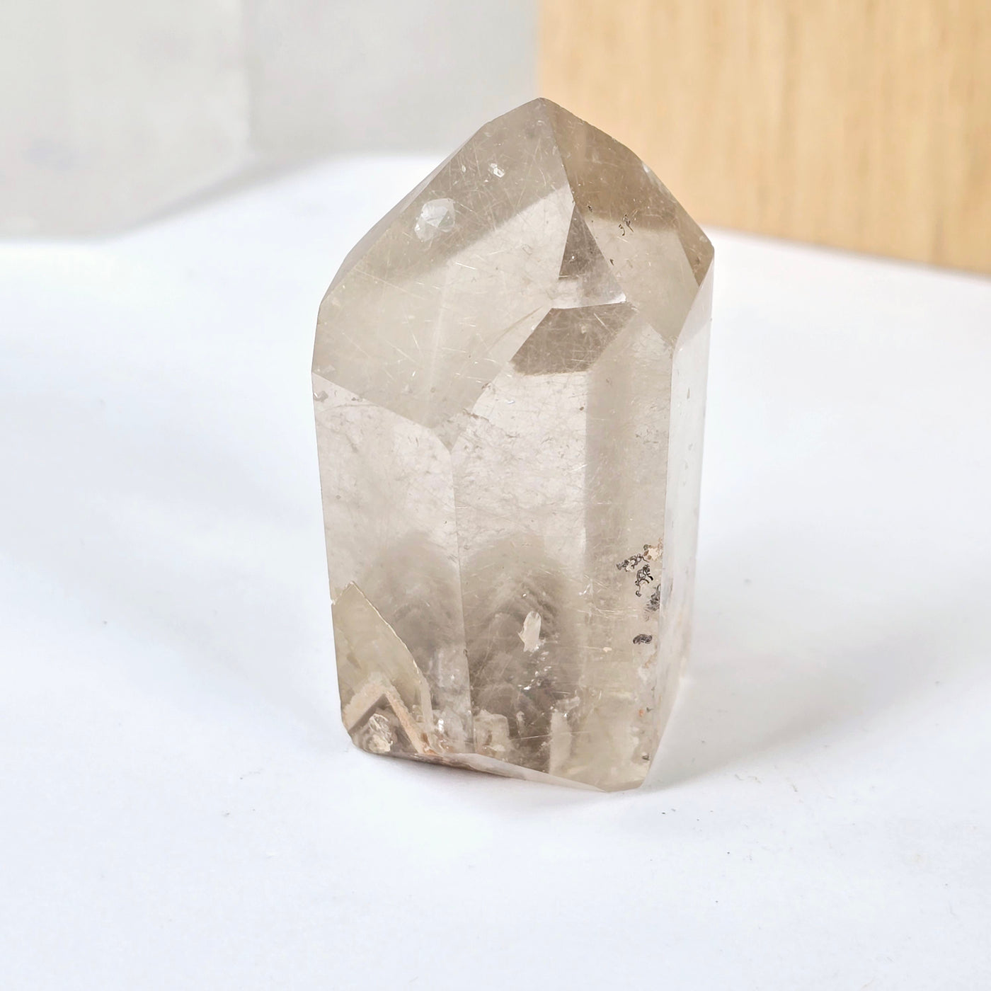 Rutilated Quartz Crystal Point with Phantoms - One-of-a-Kind side view