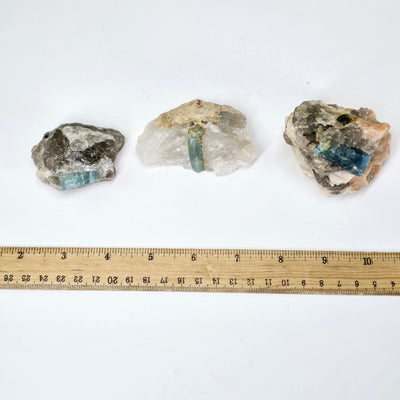 Aquamarine - Small Crystal in Matrix - You Choose all variants with ruler for size reference