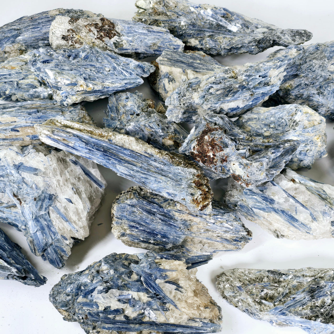 Blue Kyanite - Rough Crystal on Matrix - YOU CHOOSE #4 all variants on white background