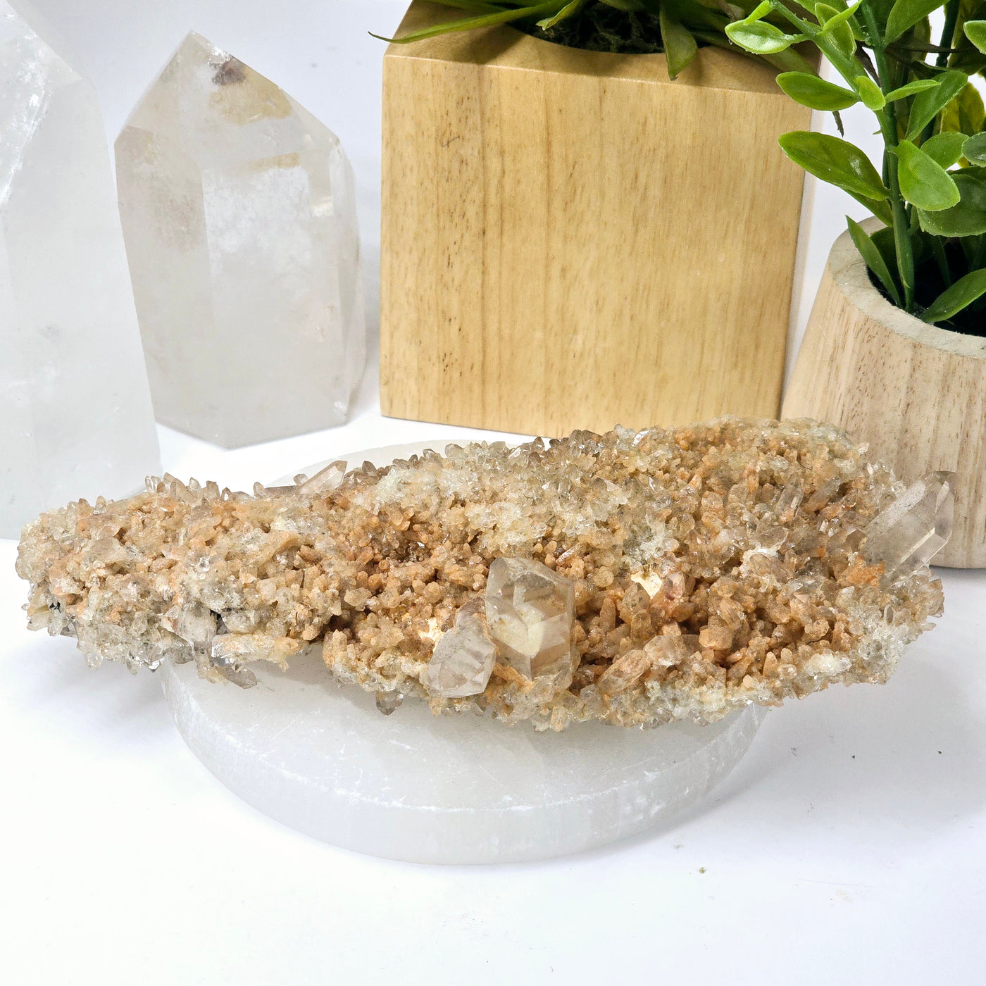 Tangerine Quartz Crystal Cluster with Phantoms - One-of-a-Kind back view