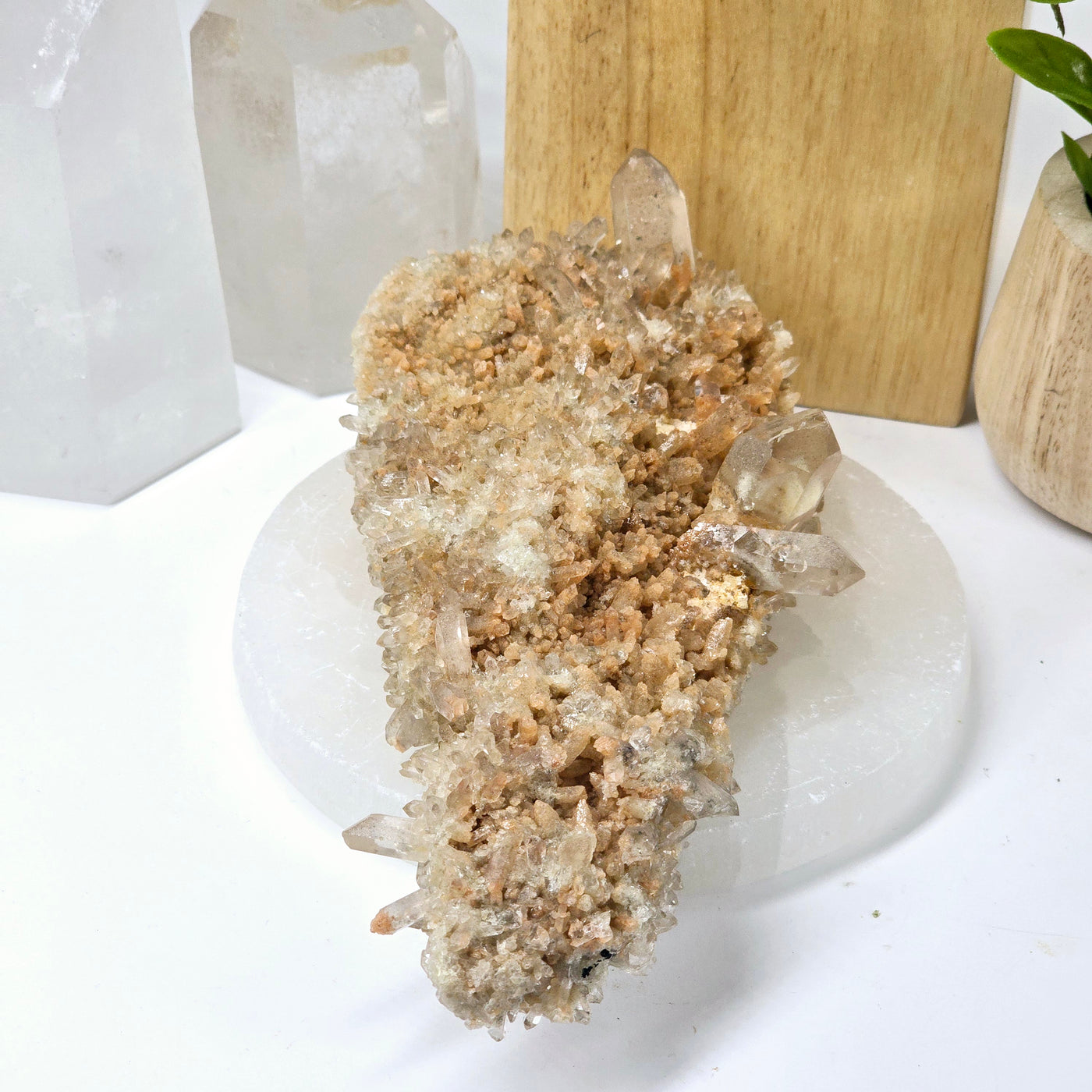 Tangerine Quartz Crystal Cluster with Phantoms - One-of-a-Kind side view