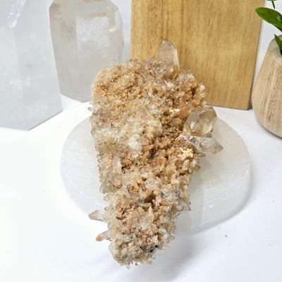 Tangerine Quartz Crystal Cluster with Phantoms - One-of-a-Kind side view