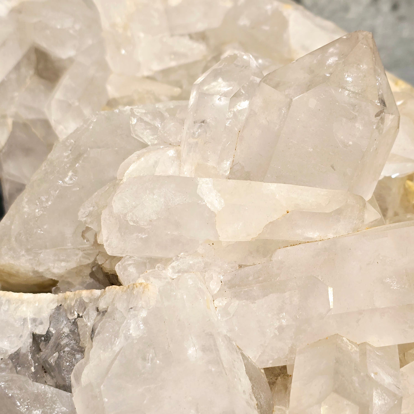 Giant Crystal Quartz Cluster #5 closeup for detail