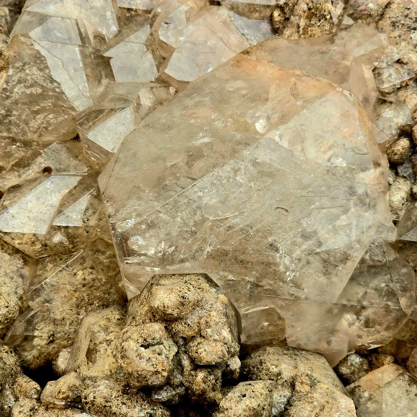 Giant Lodalite Quartz Cluster closeup for detail