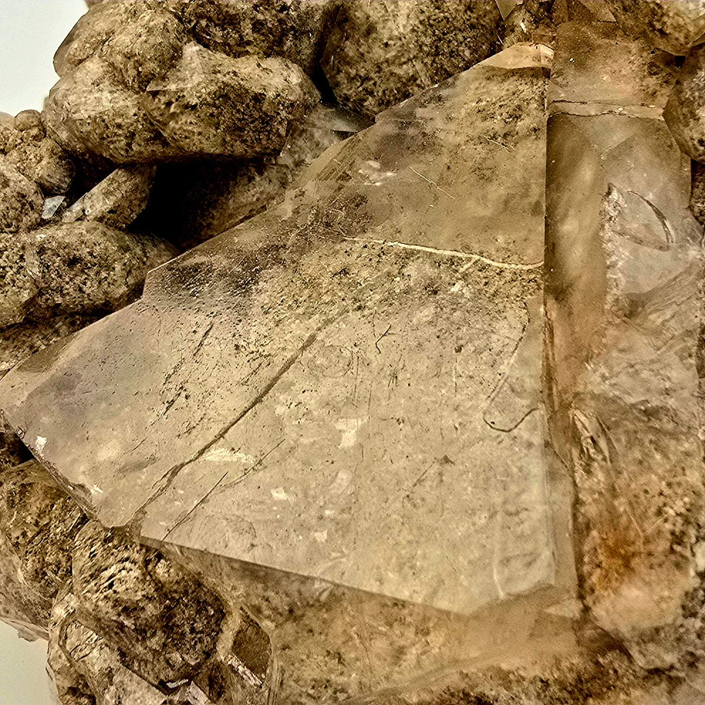 Giant Lodalite Quartz Cluster closeup for detail