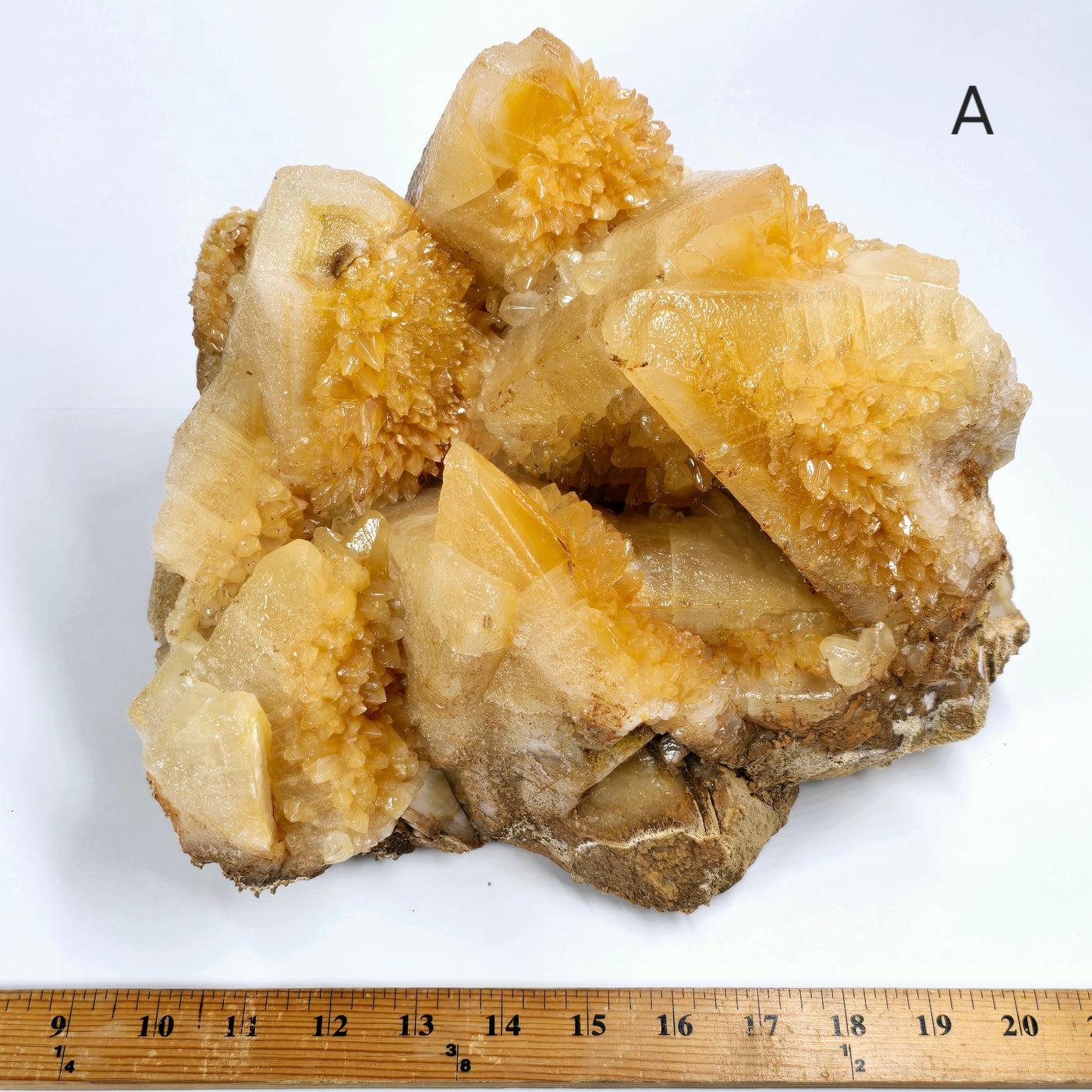 Dogtooth Calcite Large Crystal Cluster - You Choose #1 variant A labeled with ruler for size reference