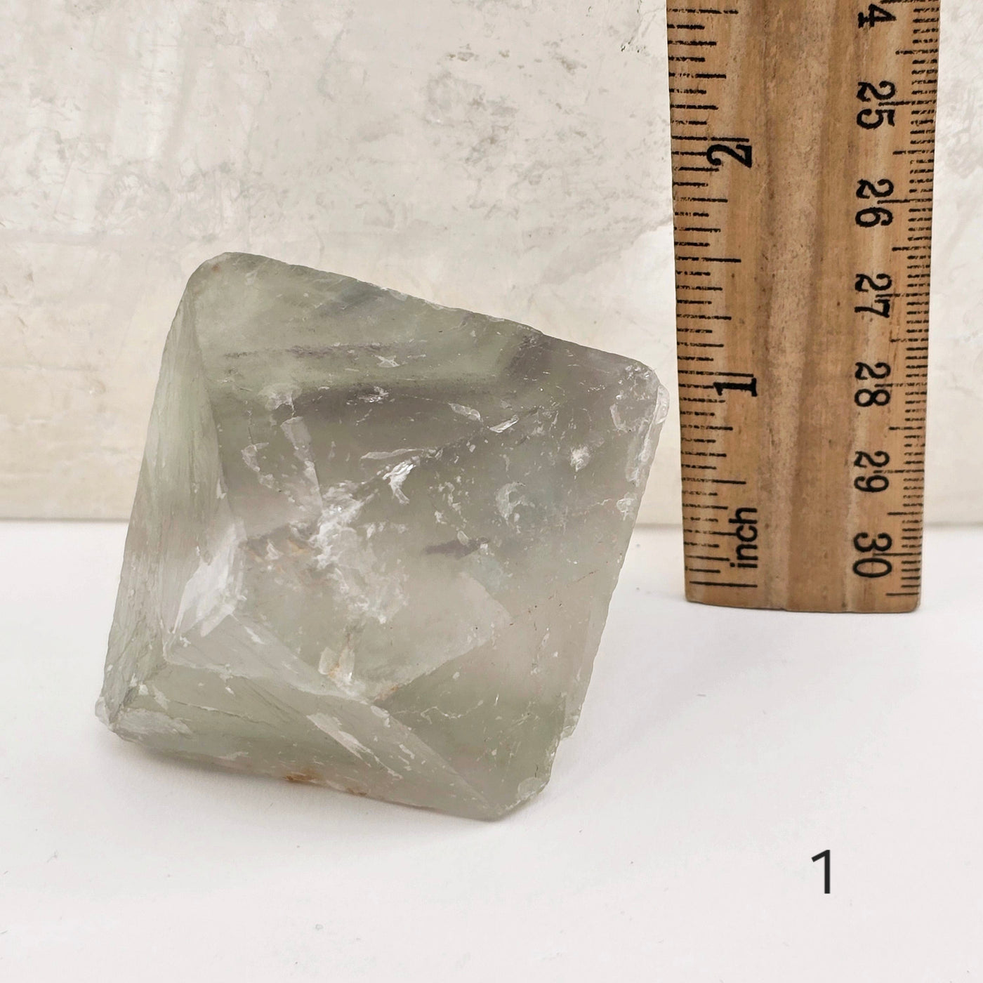 Fluorite Large Crystal Octahedrons - You Choose #1 variant 1 labeled with ruler for size reference