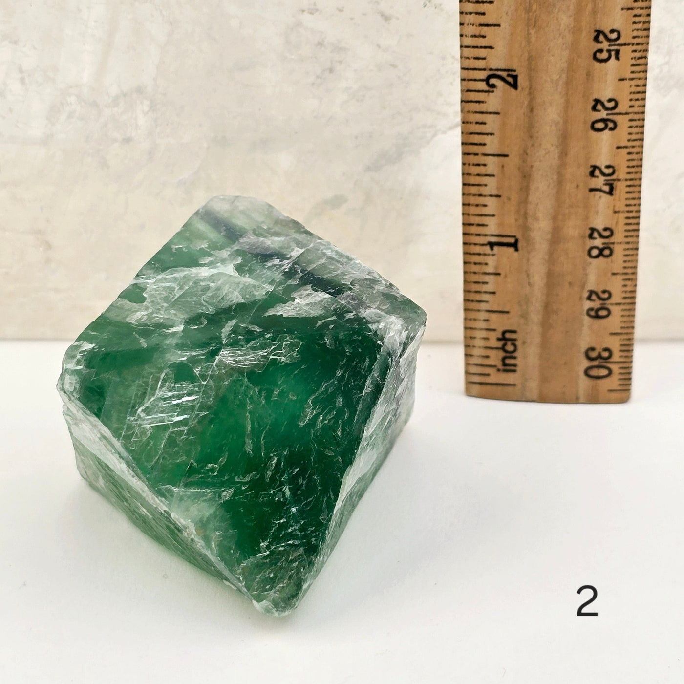 Fluorite Large Crystal Octahedrons - You Choose #1 variant 2 labeled with ruler for size reference