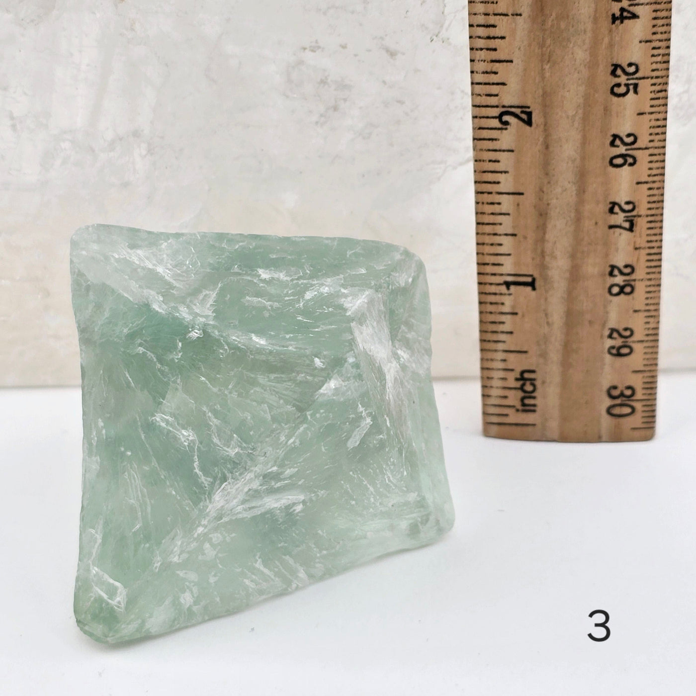 Fluorite Large Crystal Octahedrons - You Choose #1 variant 3 labeled with ruler for size reference