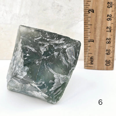 Fluorite Large Crystal Octahedrons - You Choose #1 variant 6 labeled with ruler for size reference