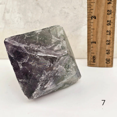 Fluorite Large Crystal Octahedrons - You Choose #1 variant 7 labeled with ruler for size reference