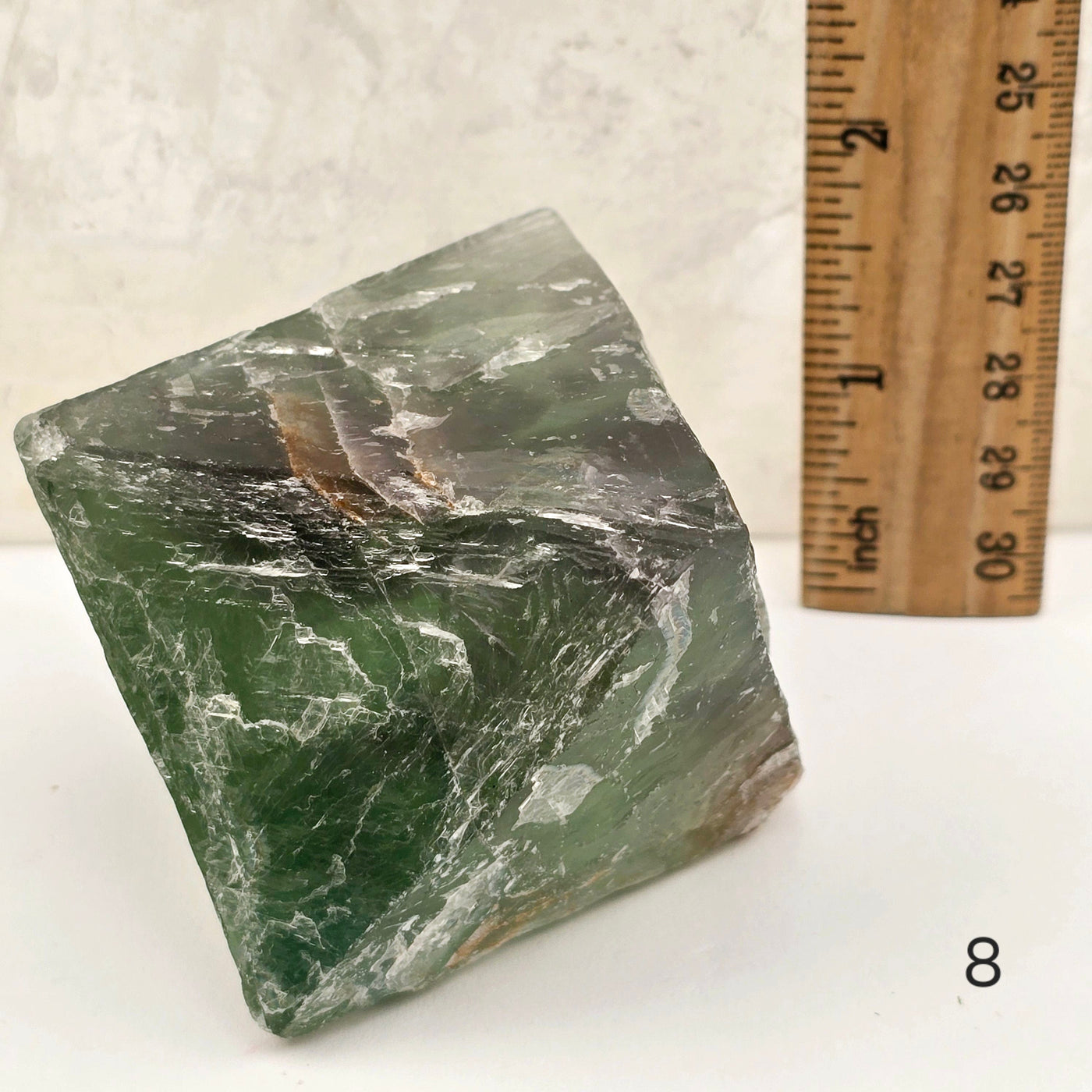 Fluorite Large Crystal Octahedrons - You Choose #1 variant 8 labeled with ruler for size reference