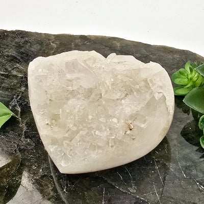 Crystal Quartz Cluster Heart - One-of-a-Kind side view