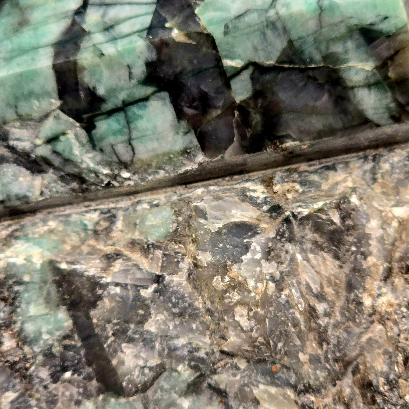 Emerald Semi Polished Beryl Crystal Cut Base - One-of-a-Kind closeup for detail