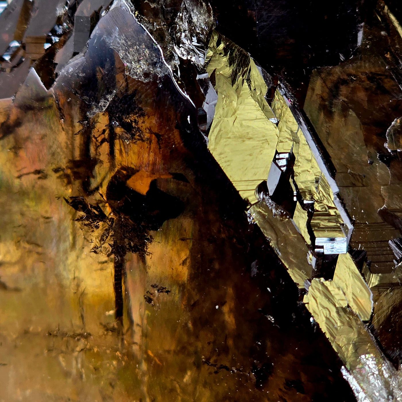 Natural Smokey Citrine Large Polished Crystal Point with Lamp on Stand - One-of-a-Kind #1 closeup for detail