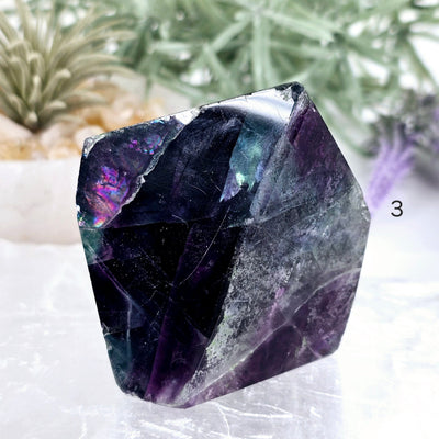 Rainbow Fluorite AA Grade Polished Crystal Freeform - You Choose variant 3 labeled