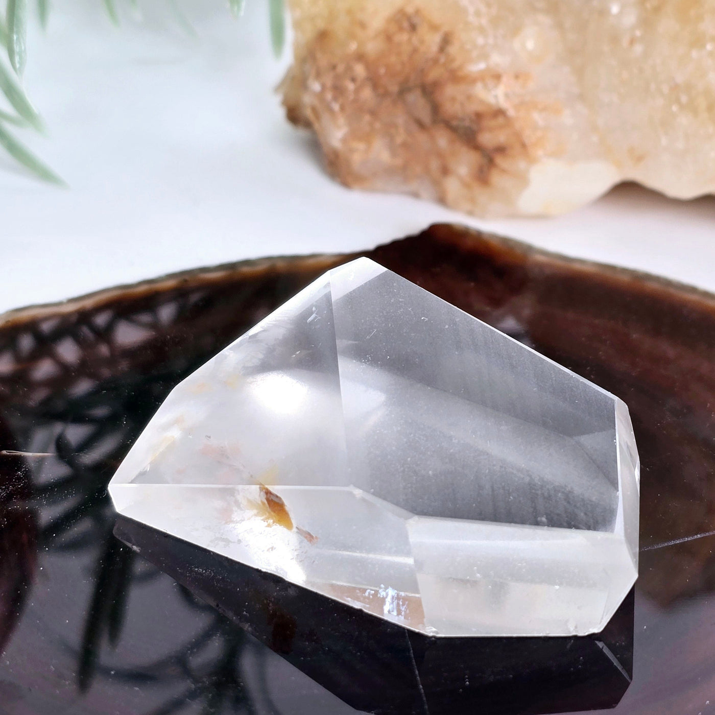 Cat's Eye Quartz - Crystal Quartz Freeform - One-of-a-Kind front view