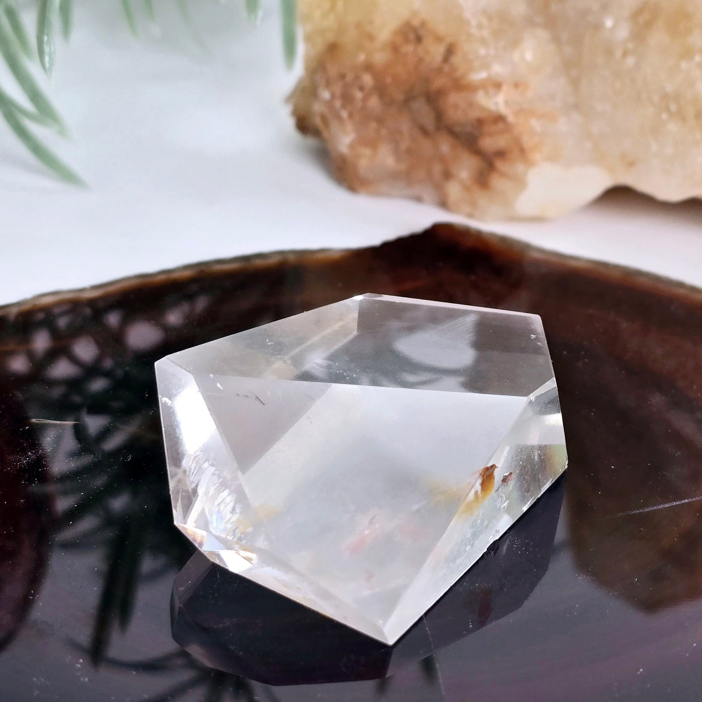 Cat's Eye Quartz - Crystal Quartz Freeform - One-of-a-Kind side view