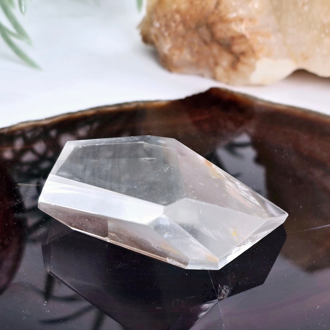 Cat's Eye Quartz - Crystal Quartz Freeform - One-of-a-Kind back view