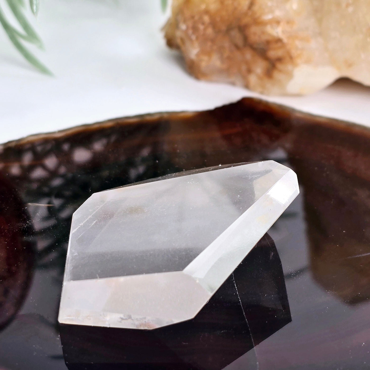 Cat's Eye Quartz - Crystal Quartz Freeform - One-of-a-Kind side view