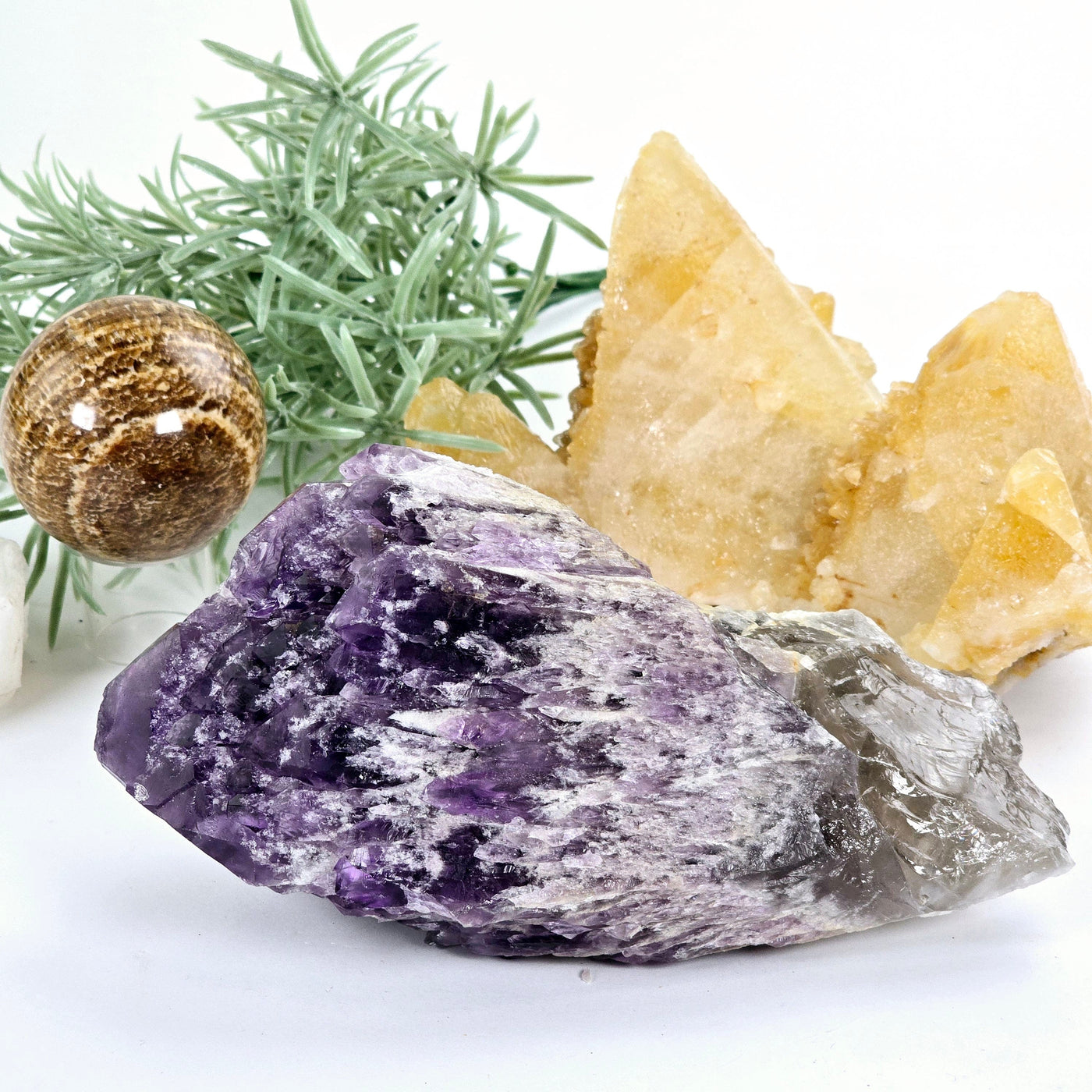 Elestial Amethyst Crystal Cluster #2 side view