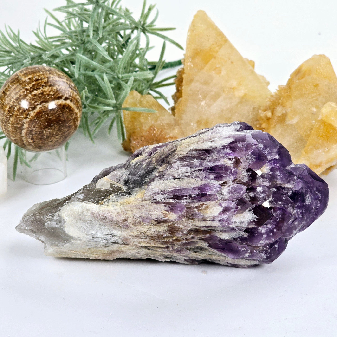 Elestial Amethyst Crystal Cluster #2 side view