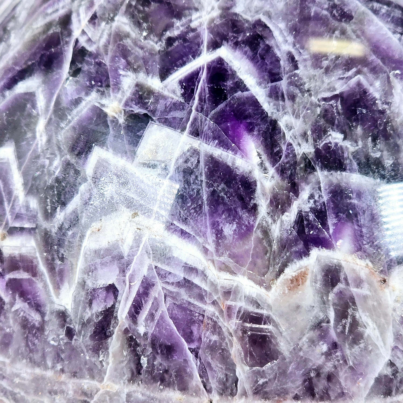 Chevron Amethyst Crystal Sphere One-of-a-Kind #1 closeup for detail