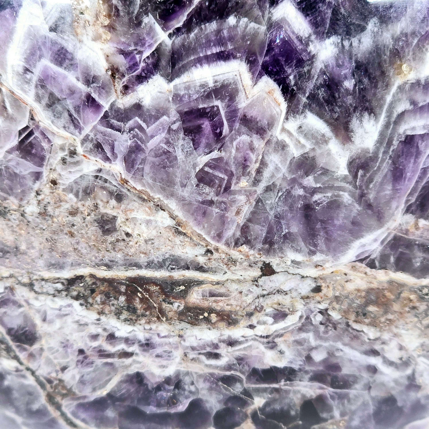 Chevron Amethyst Crystal Sphere One-of-a-Kind #1 closeup for detail