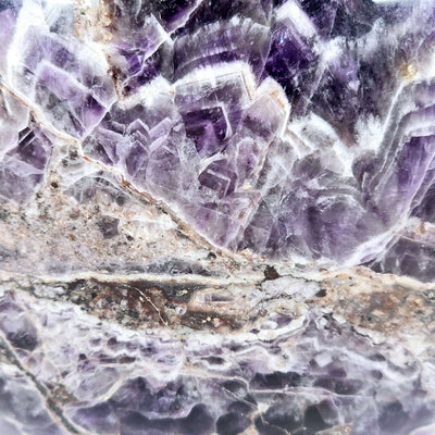 Chevron Amethyst Crystal Sphere One-of-a-Kind #1 closeup for detail