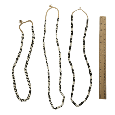 Batik Bone Beads - Full Strand of Fair Trade Beads from Kenya - You Choose Style all variants with ruler for size reference