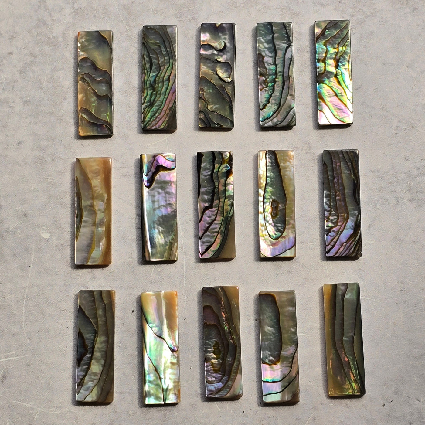 Abalone Shell Rectangle Cabochon - 30mm top view