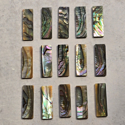 Abalone Shell Rectangle Cabochon - 30mm top view