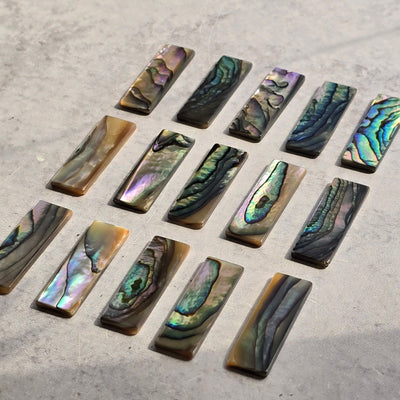 Abalone Shell Rectangle Cabochon - 30mm side view