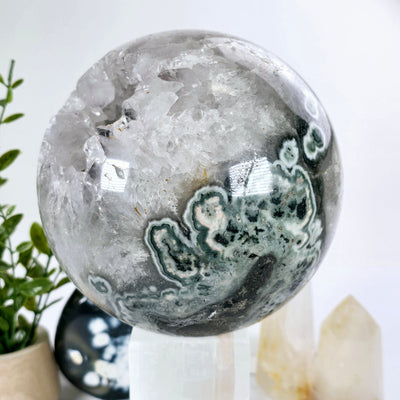 Light Amethyst Large Crystal Sphere One-of-a-Kind side view