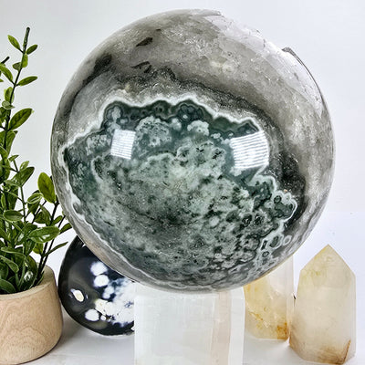 Light Amethyst Large Crystal Sphere One-of-a-Kind side view