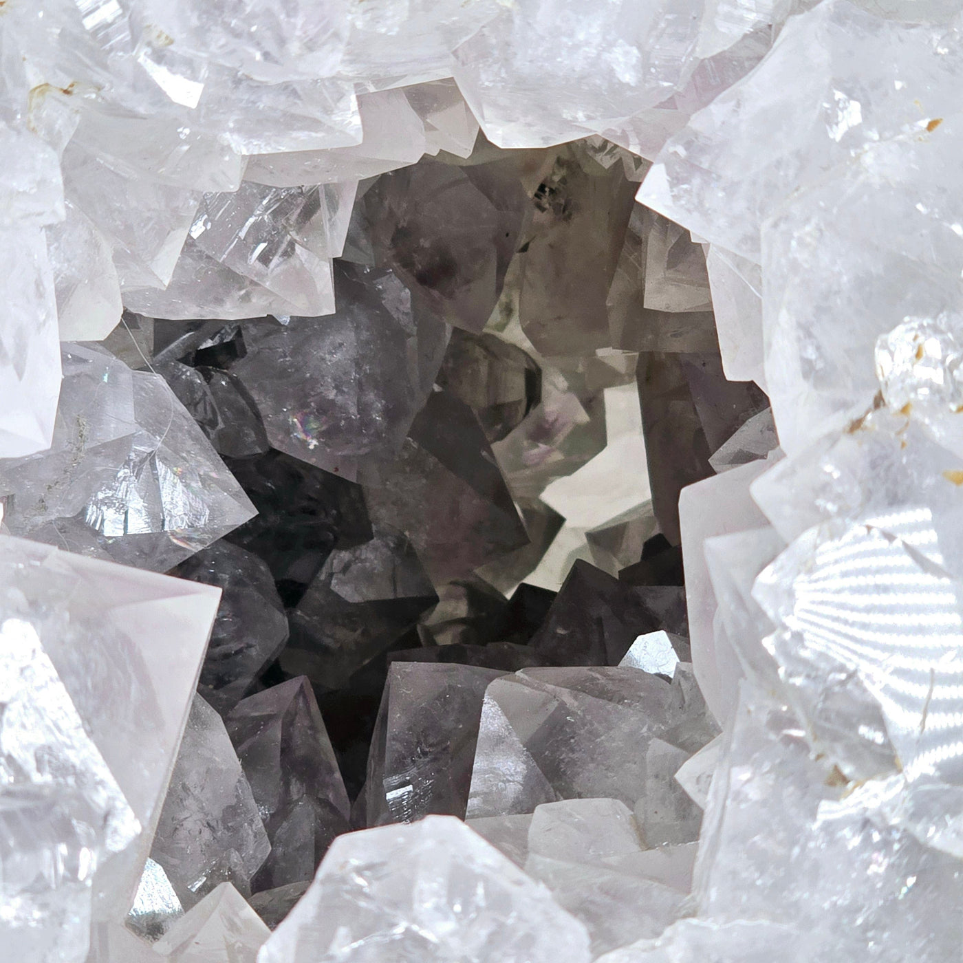 Light Amethyst Large Crystal Sphere One-of-a-Kind closeup for detail