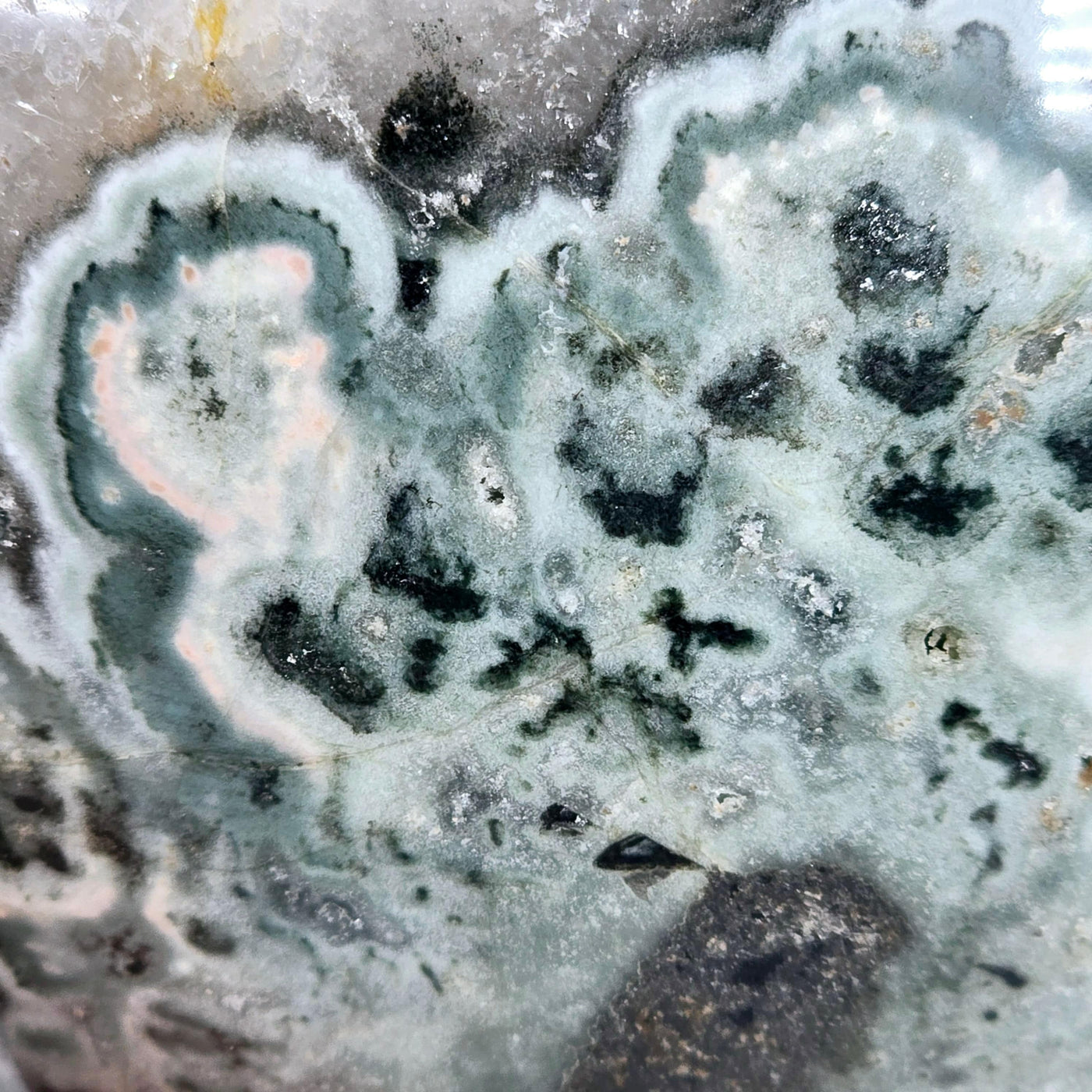 Light Amethyst Large Crystal Sphere One-of-a-Kind closeup for detail