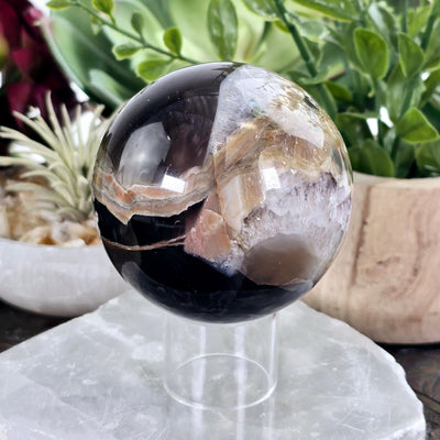 Volcano Agate Amethyst Sphere - One-of-a-Kind side view