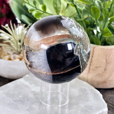 Volcano Agate Amethyst Sphere - One-of-a-Kind side view