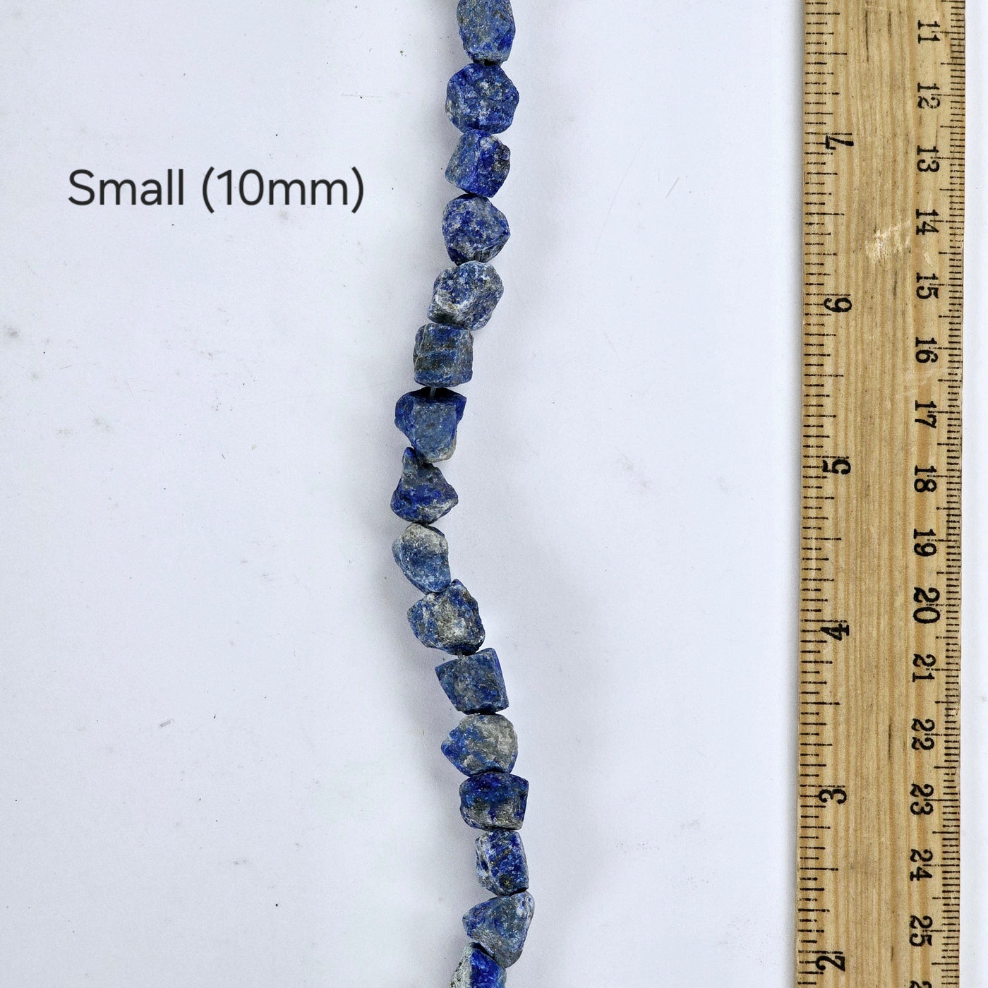 Rough Sodalite Crystal Beads - Full Strand - You Choose Size Small (10mm) variant labeled with ruler for size reference