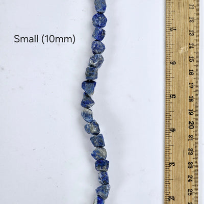 Rough Sodalite Crystal Beads - Full Strand - You Choose Size Small (10mm) variant labeled with ruler for size reference