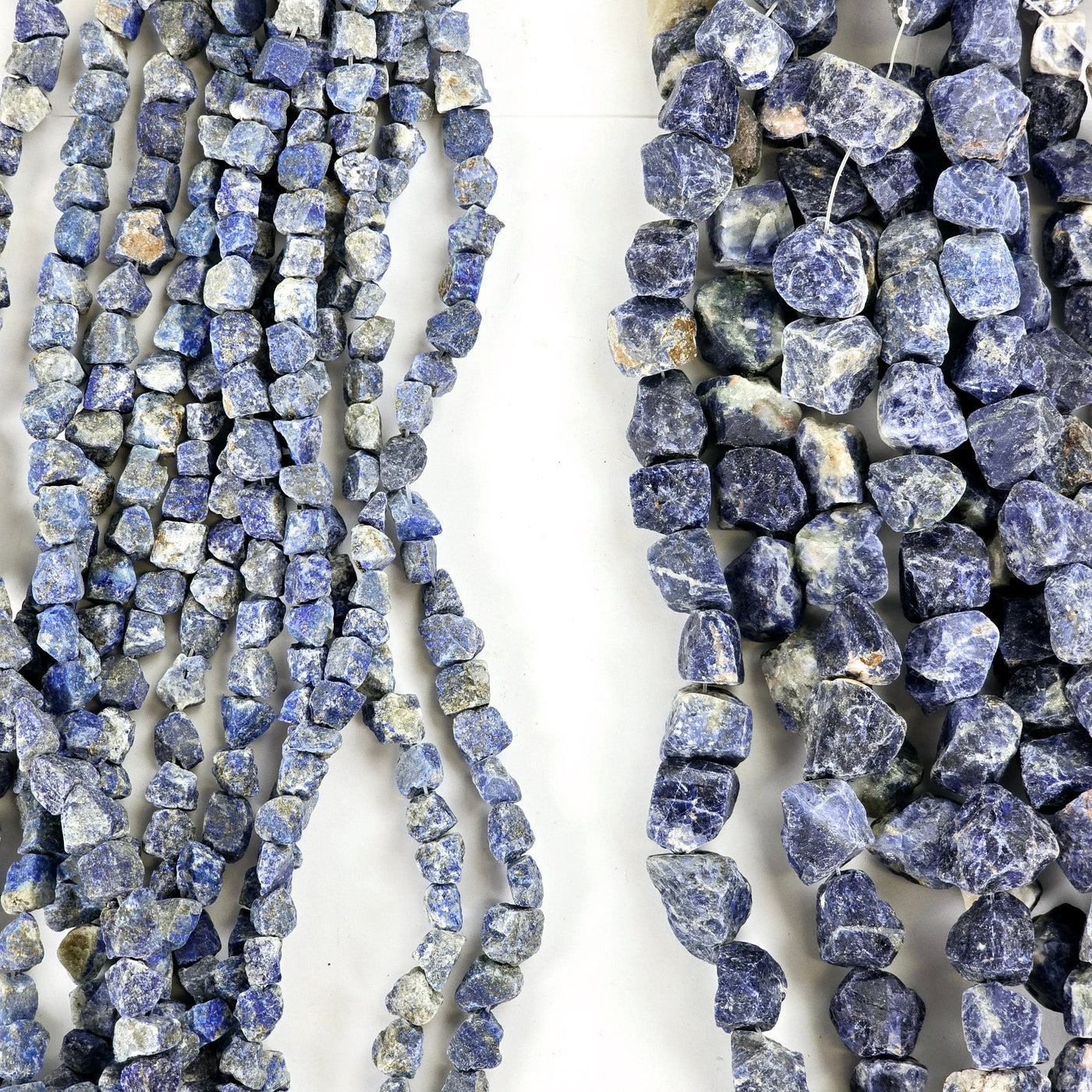 Rough Sodalite Crystal Beads - Full Strand - You Choose Size both sizes on white background